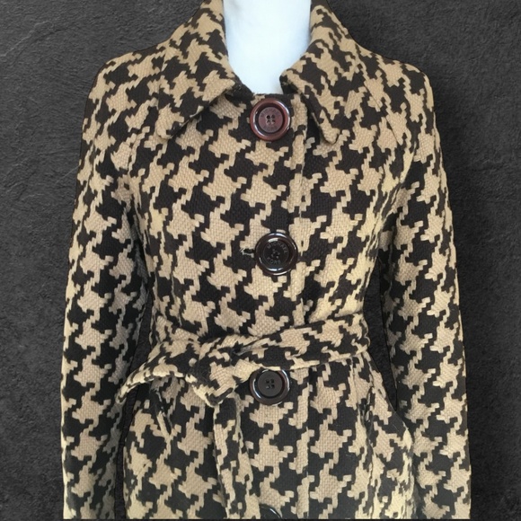 Michael Kors Wool Blend Houndstooth Coat - Picture 6 of 14